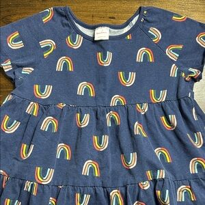 Hanna Andersson Navy Rainbow Print Tiered shirt
